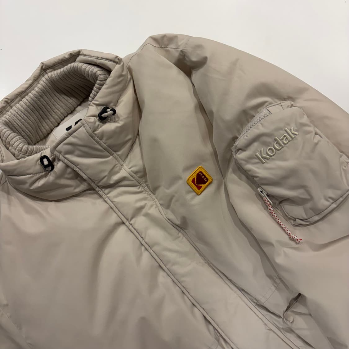 [S] 코닥 피쉬테일 구스 다운 베이지 패딩 점퍼 B759 상품이미지3