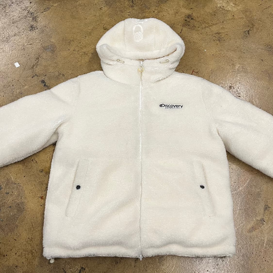 [정품] 디스커버리 흰색 패딩 후리스 양면 점퍼 b18 상품이미지2