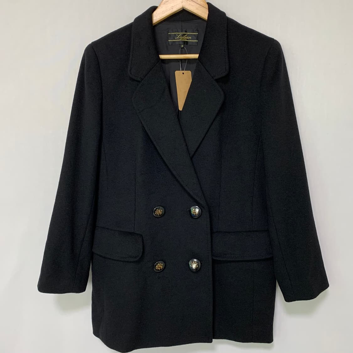 jpn 일본 빈티지 Lolian 블랙 더블 버튼 자켓 캐시미어 100% 상품이미지2