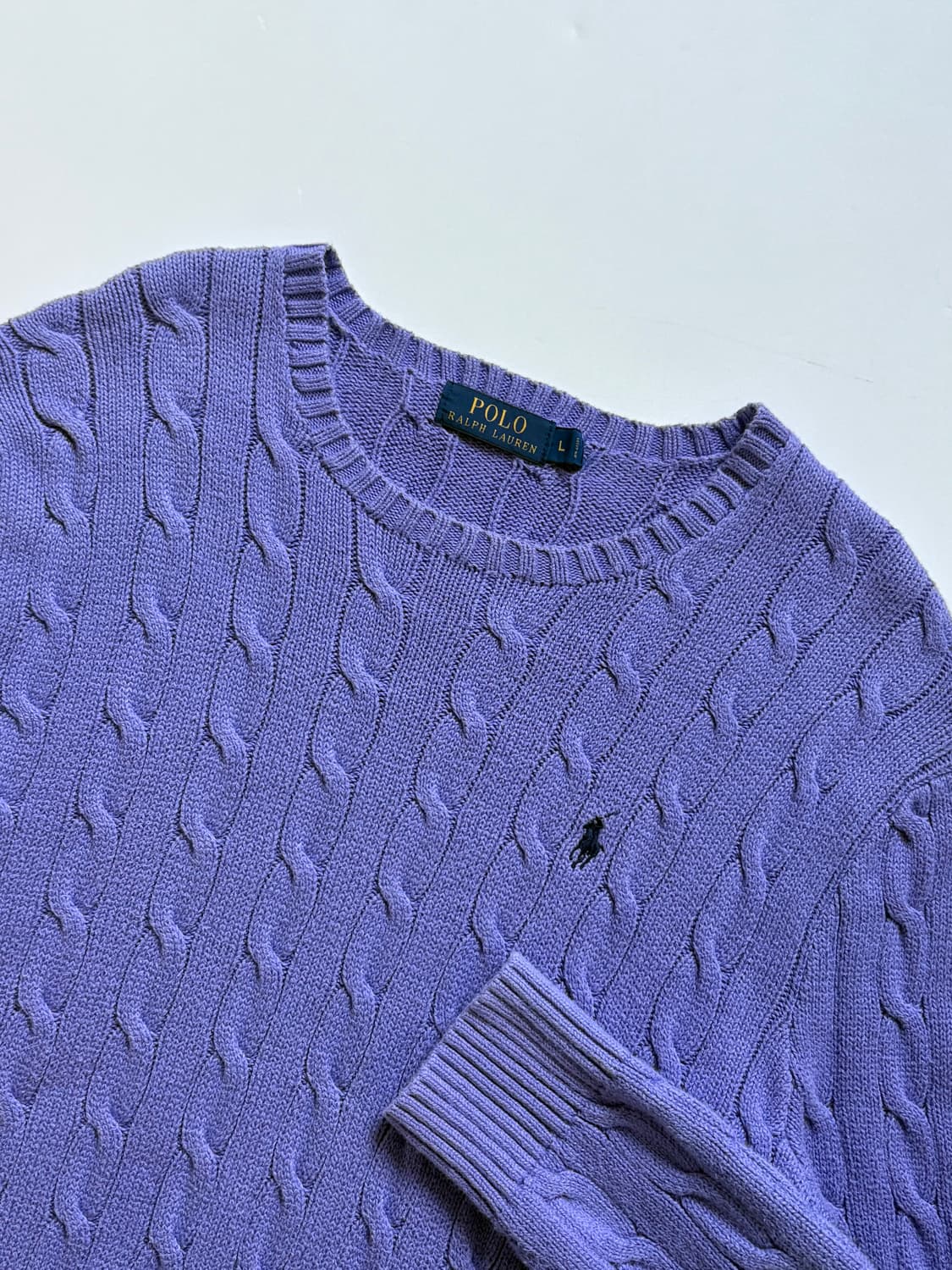 Polo 폴로랄프로렌 신형라벨 퍼플 케이블 니트 상품이미지5