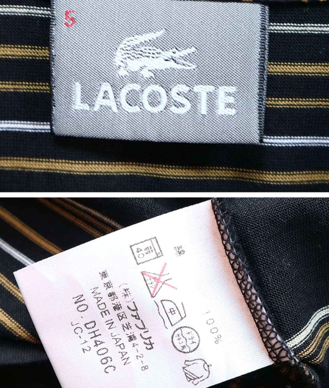 일본판 LACOSTE 라코스테 코튼100% 원버튼 단가라 카라티

 상품이미지7