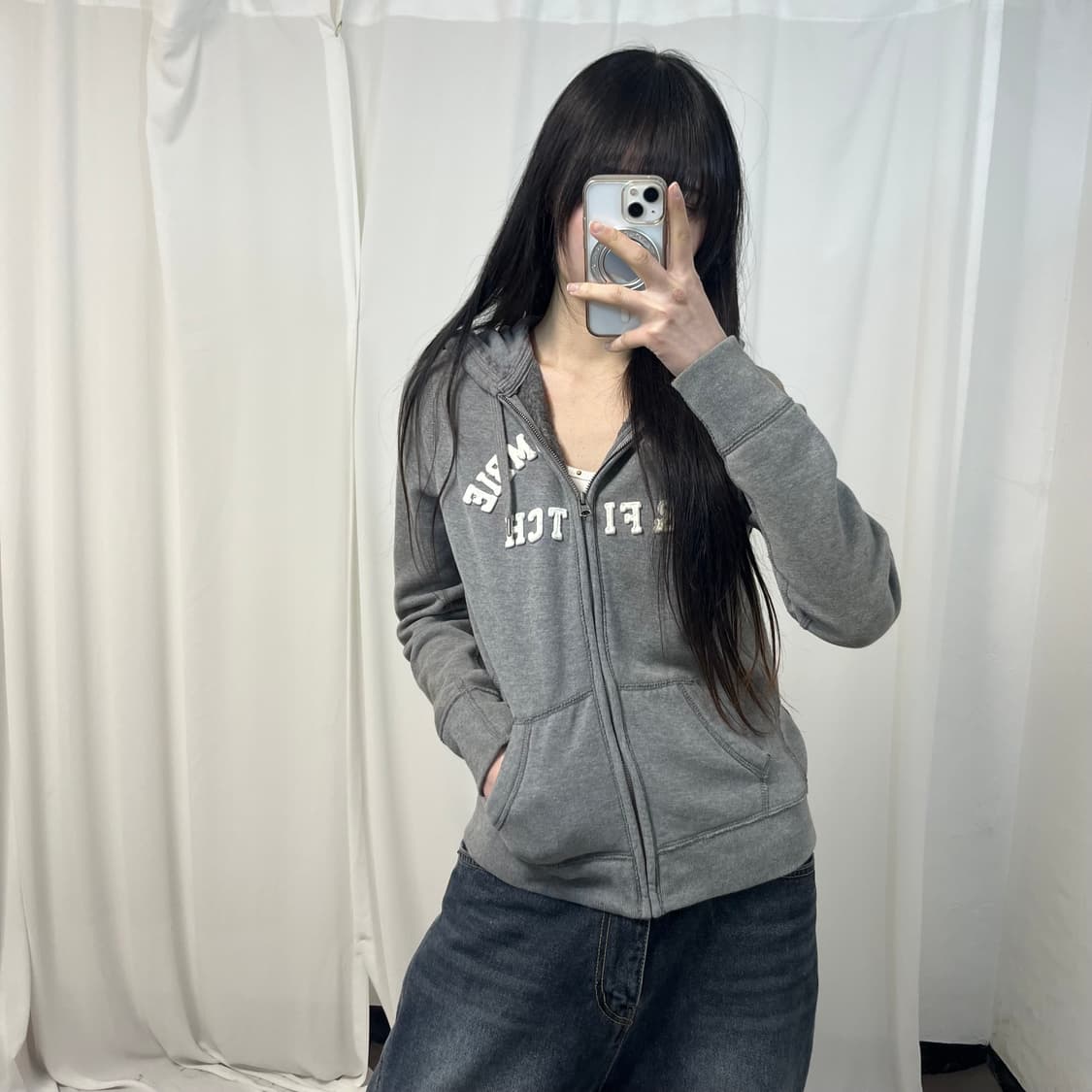 Abercrombie Grey Hood Zip-up 상품이미지1