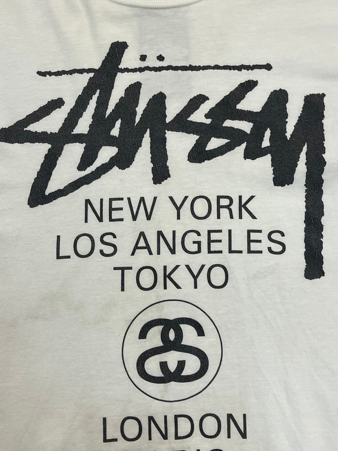 스투시 월드투어 반팔티 화이트 M #csz3231 상품이미지5