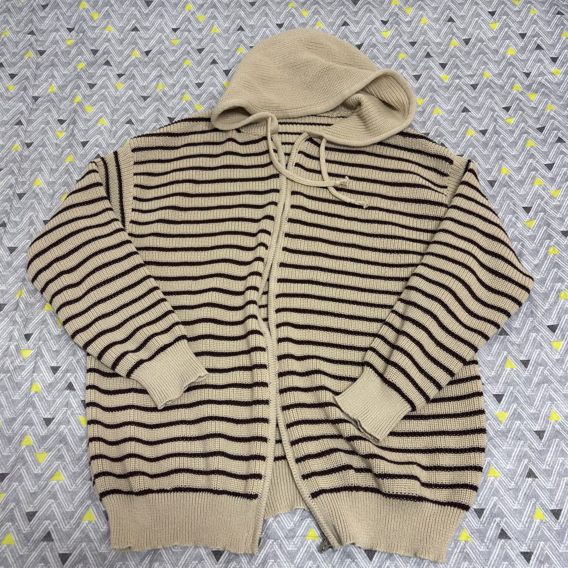 와플 투웨이 니트집업 상품이미지1