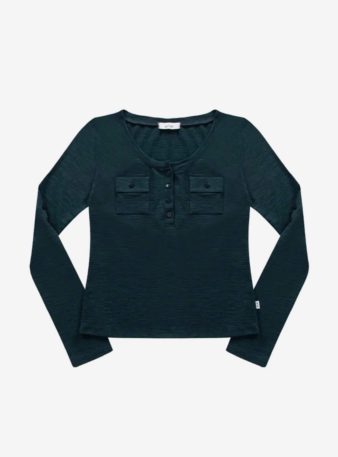 애즈온 ATLANTA POCKET TEE 롱슬리브 티셔츠 블루 그린 상품이미지2