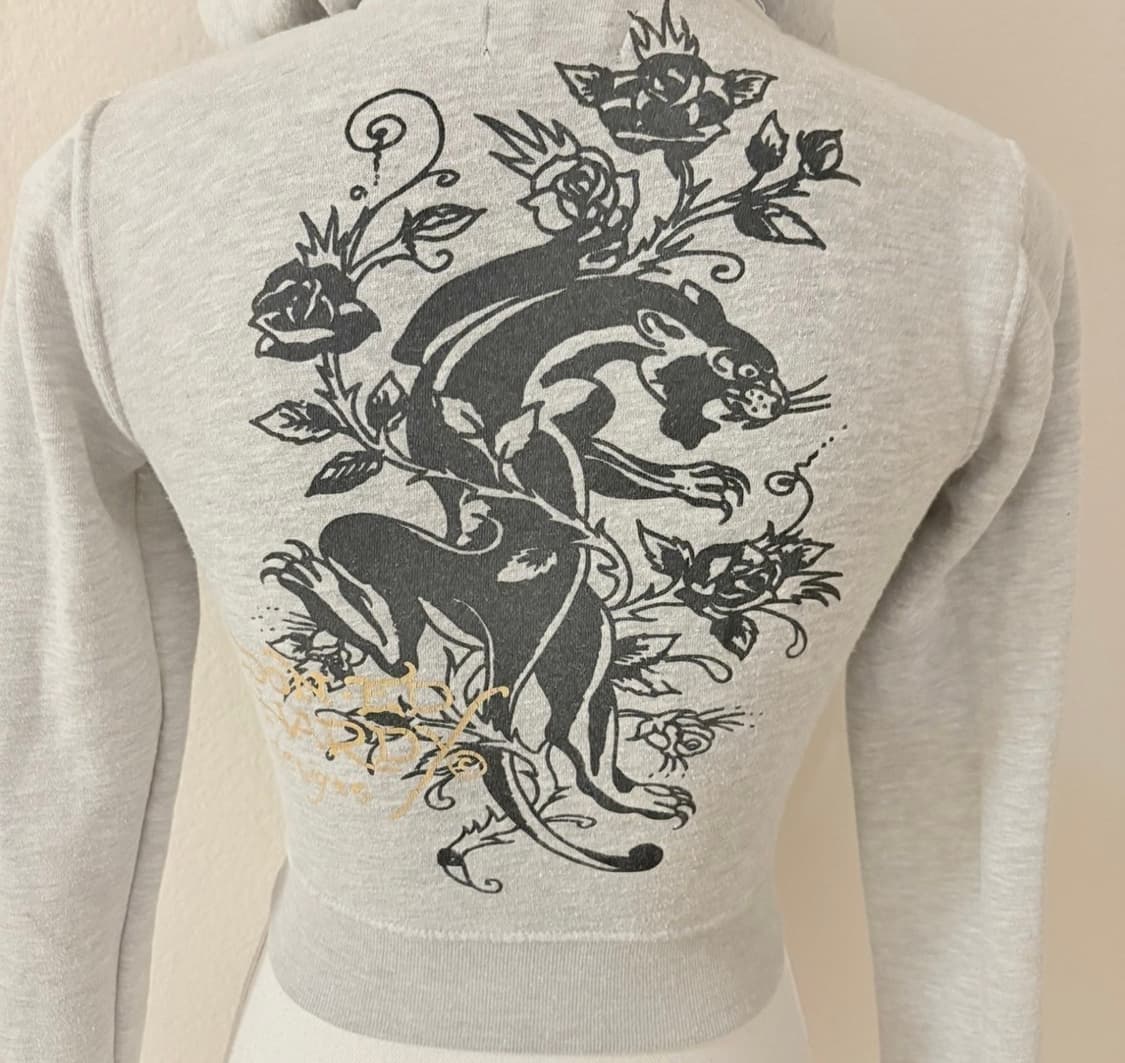 Ed hardy 에드하디 풀업 프린팅 롱 슬리브 크롭 후드집업 상품이미지4