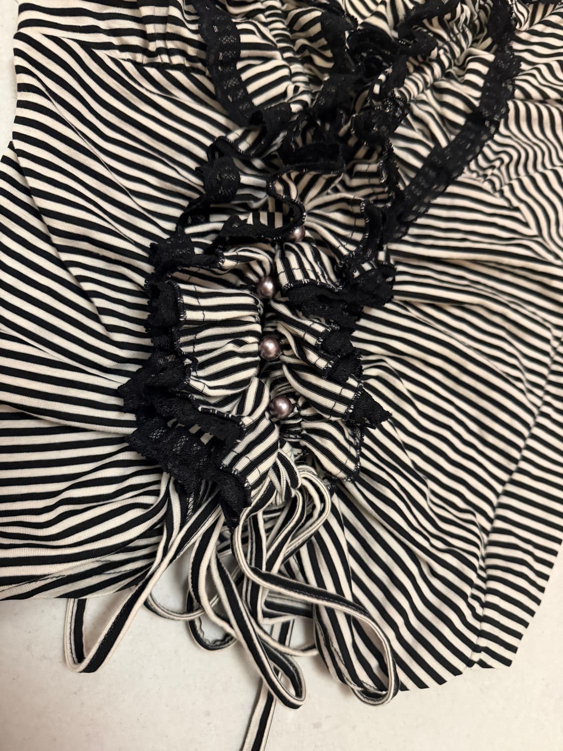 Vintage stripe frill top 상품이미지3