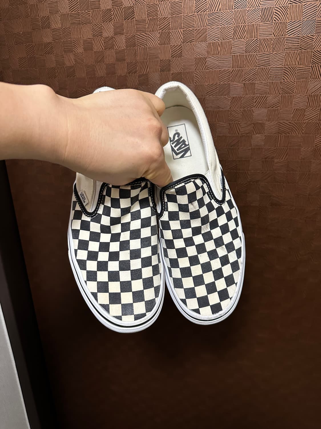 (285) Vans 반스 슬립온 체커보드 블랙/화이트 상품이미지1