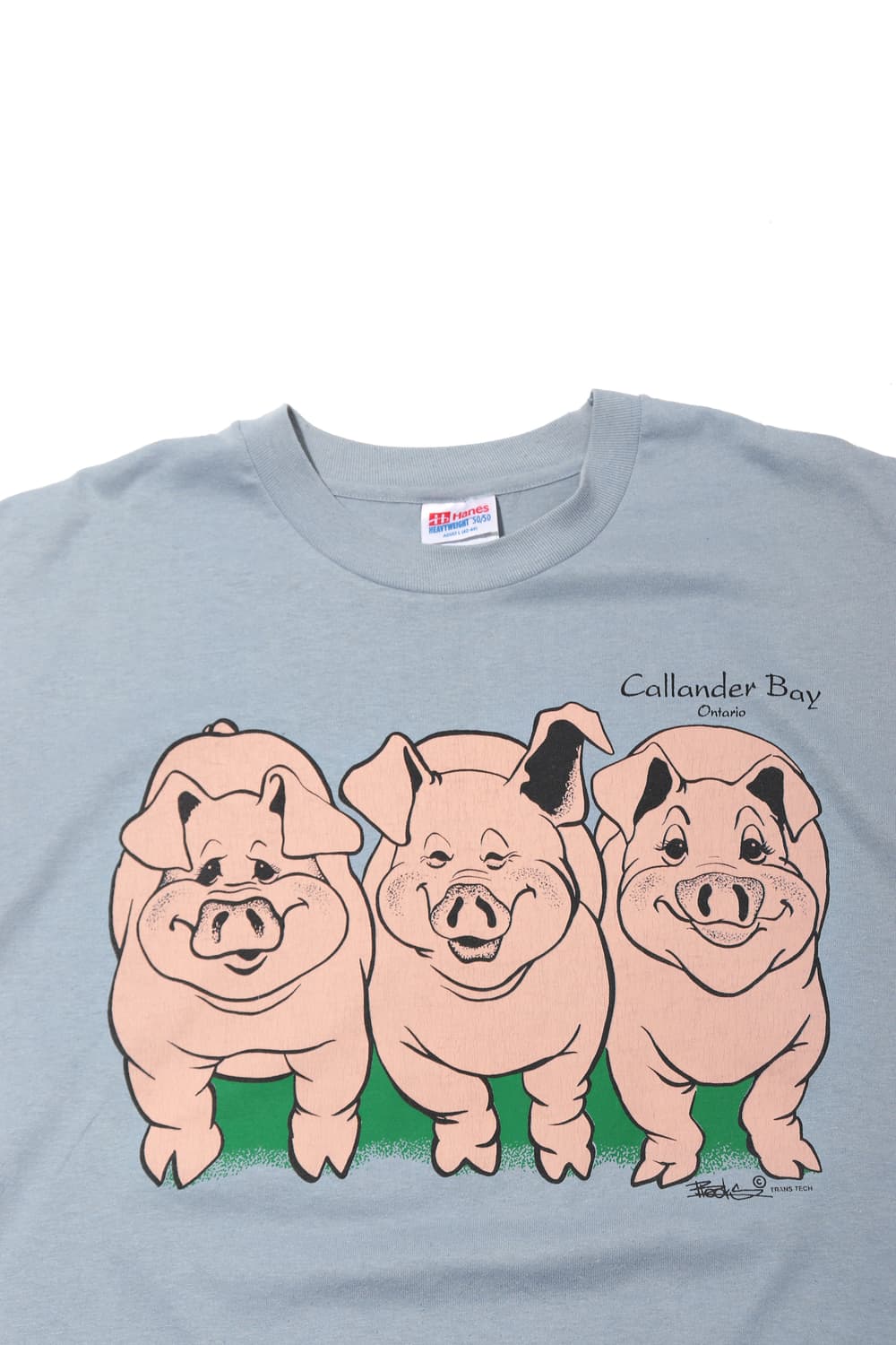 HANES 90s 원스티치 복돼지 반팔티셔츠 size L 상품이미지3