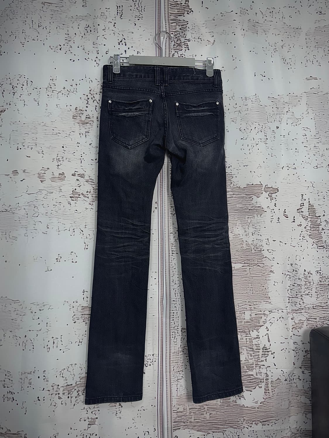 Washed black slim jeans 상품이미지3