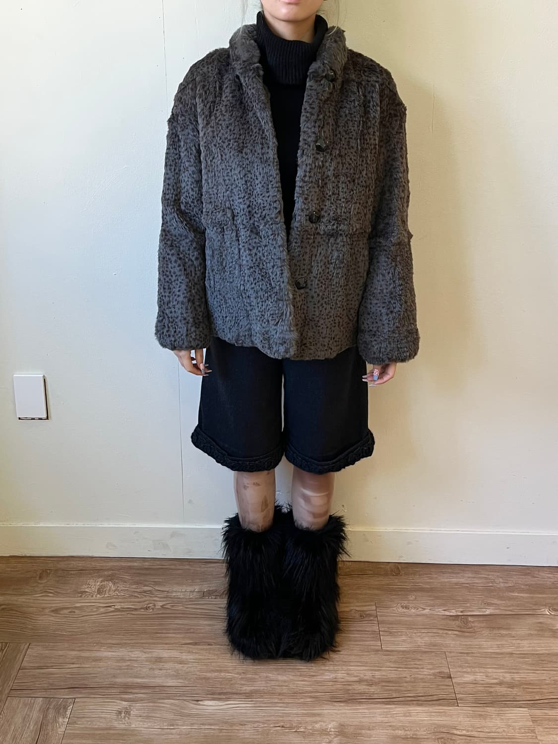 Anhydre 리버시블 래빗 퍼 자켓 상품이미지7