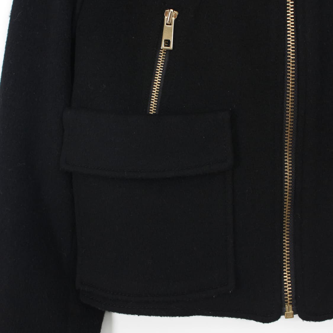 마자 컬렉션 Mazza 앙고라 울 집업 숏 라운드넥 블랙 자켓 상품이미지3