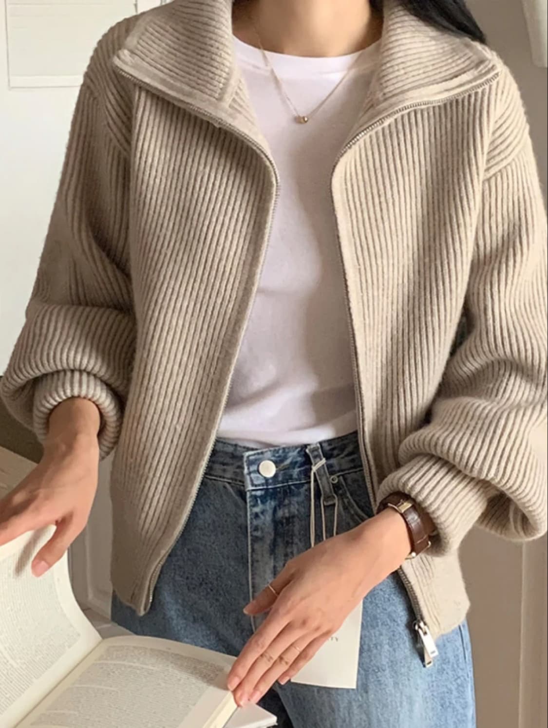 에이블리 에드모어 알마 니트 집업 가디건 상품이미지4