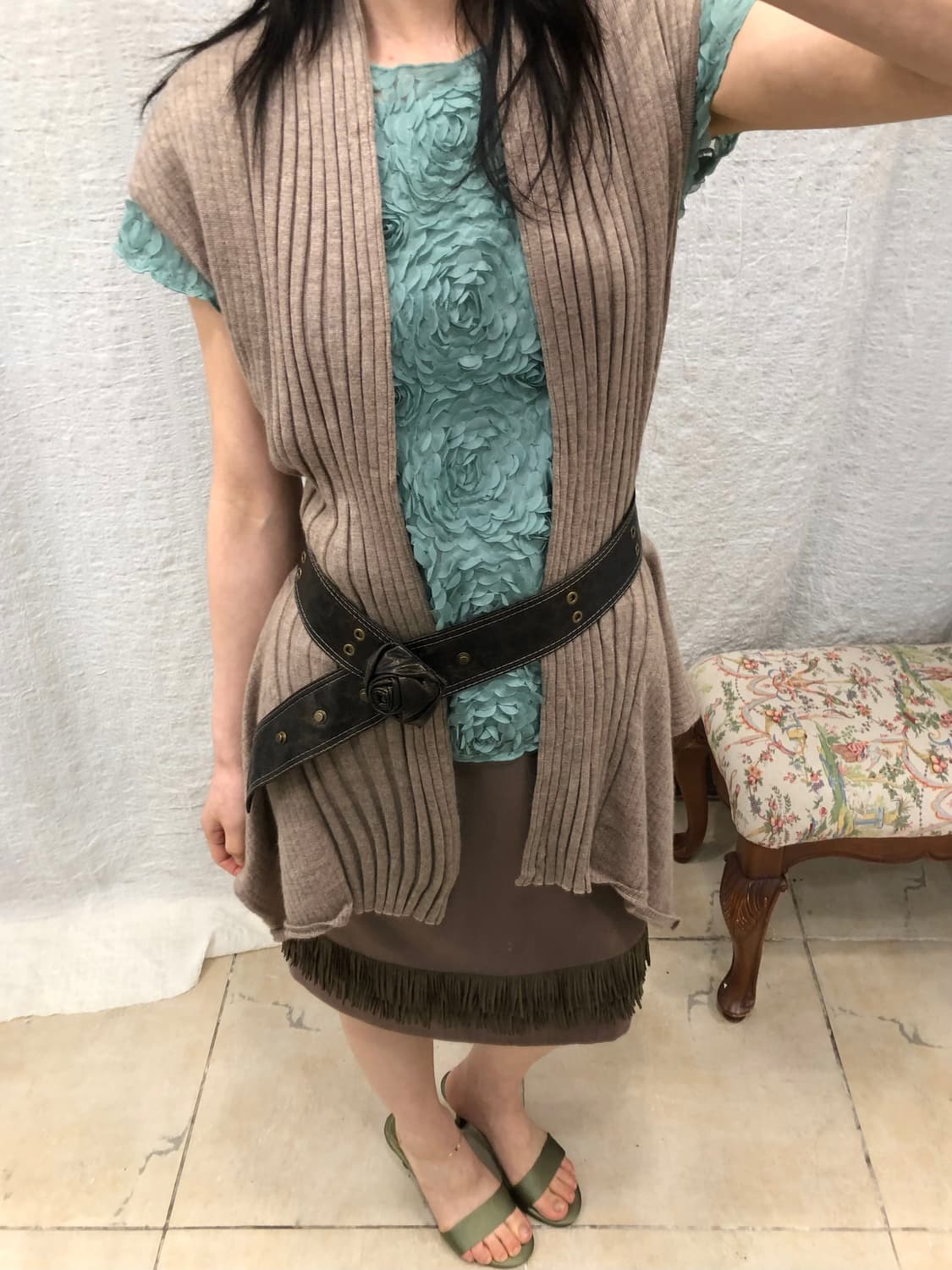 Open vest cardigan 상품이미지5