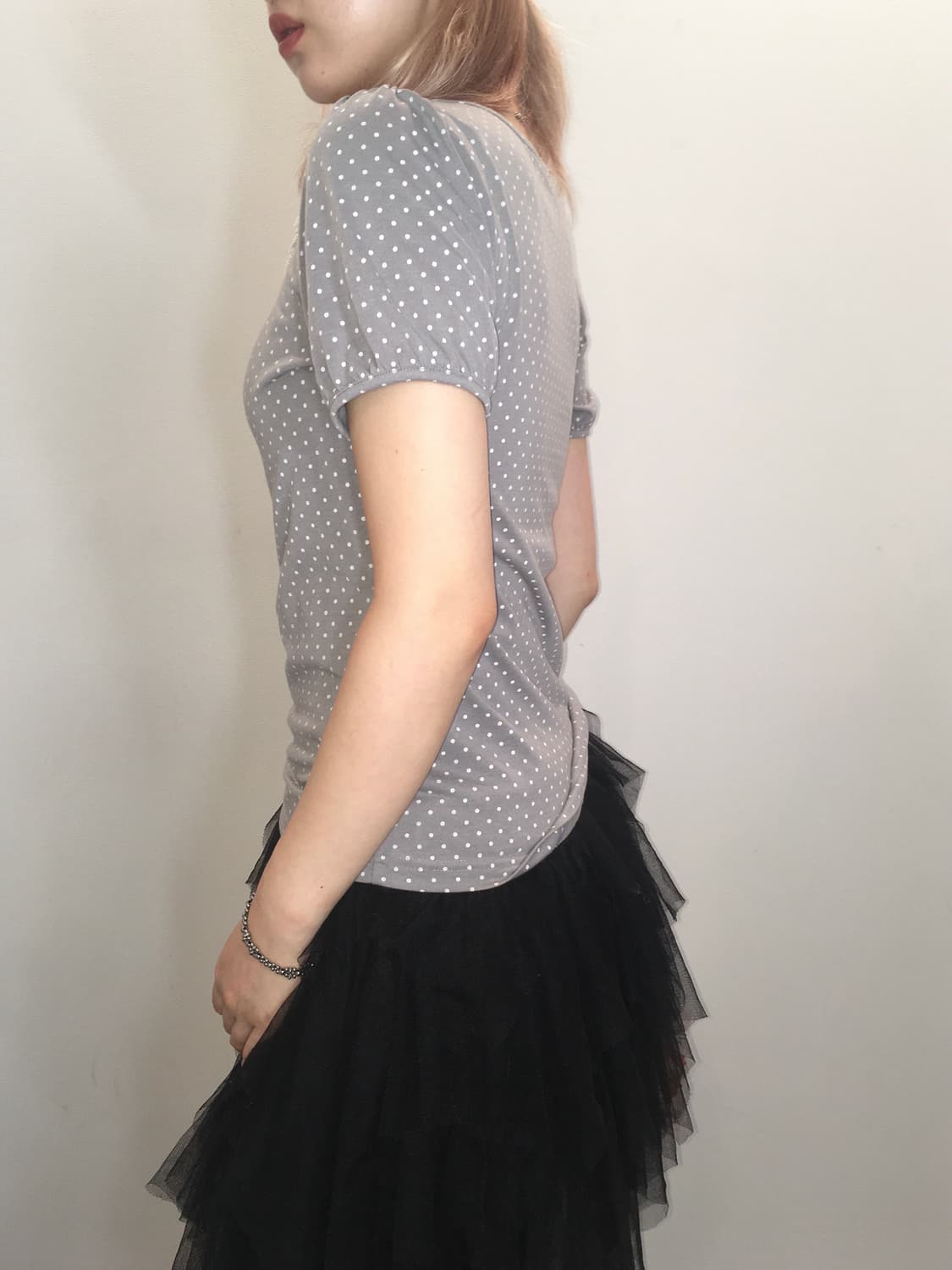 axes femme dot lace puff t shirt 상품이미지4
