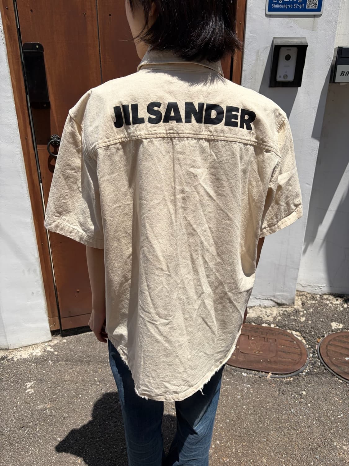 Jil Sander 미니멀 캔버스 코튼 셔츠 L 상품이미지1