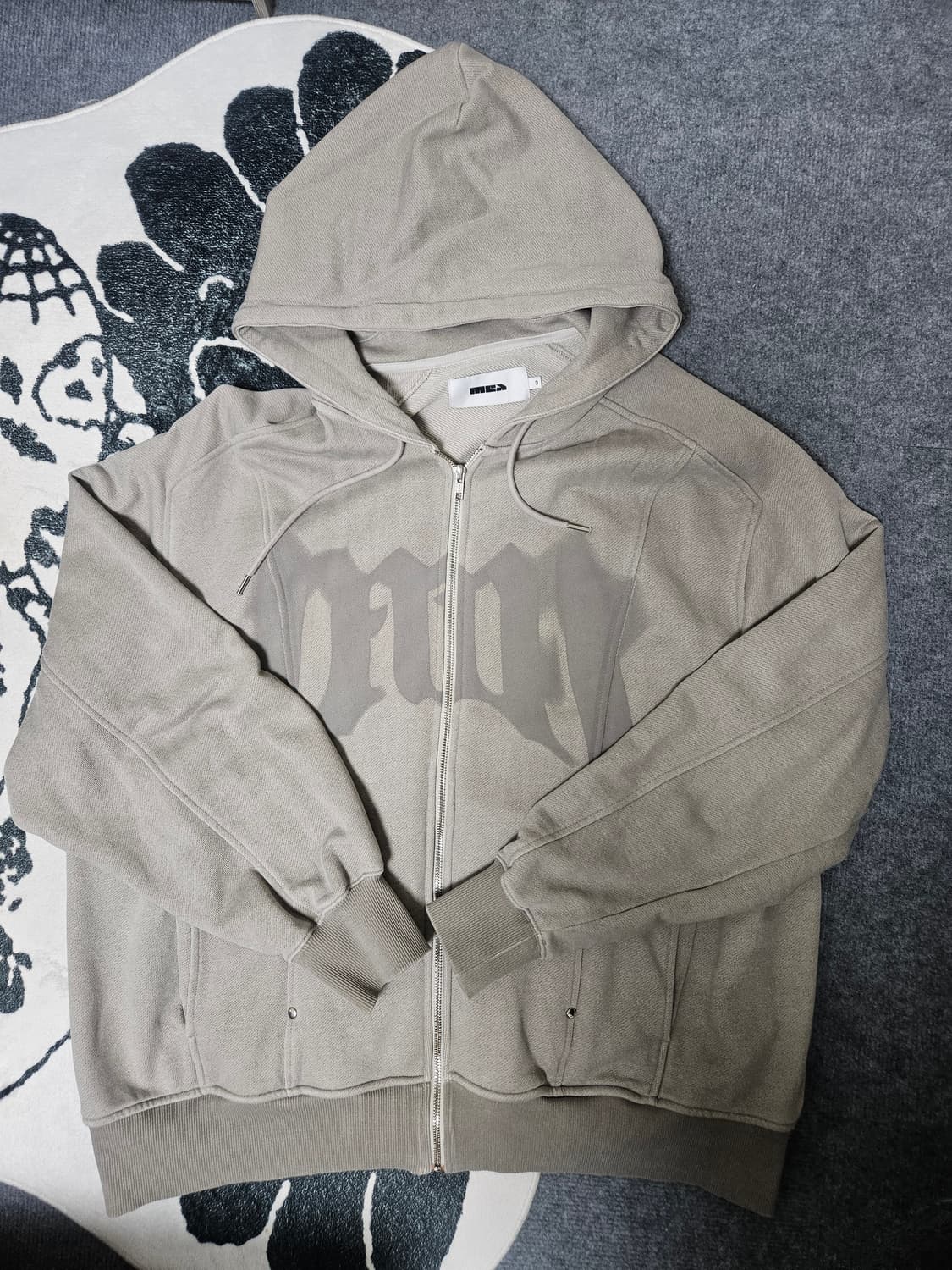 메아 스터드 프린팅 후드집업 3사이즈 상품이미지3