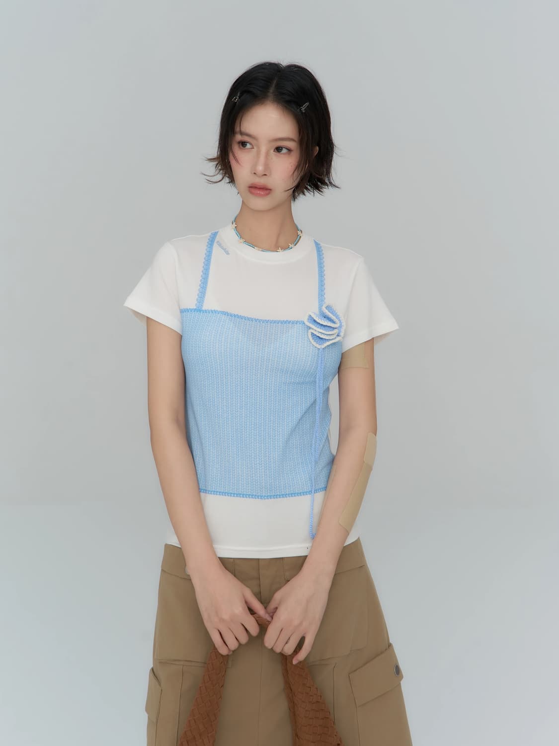 Kiki White 프린팅 티셔츠 상품이미지1