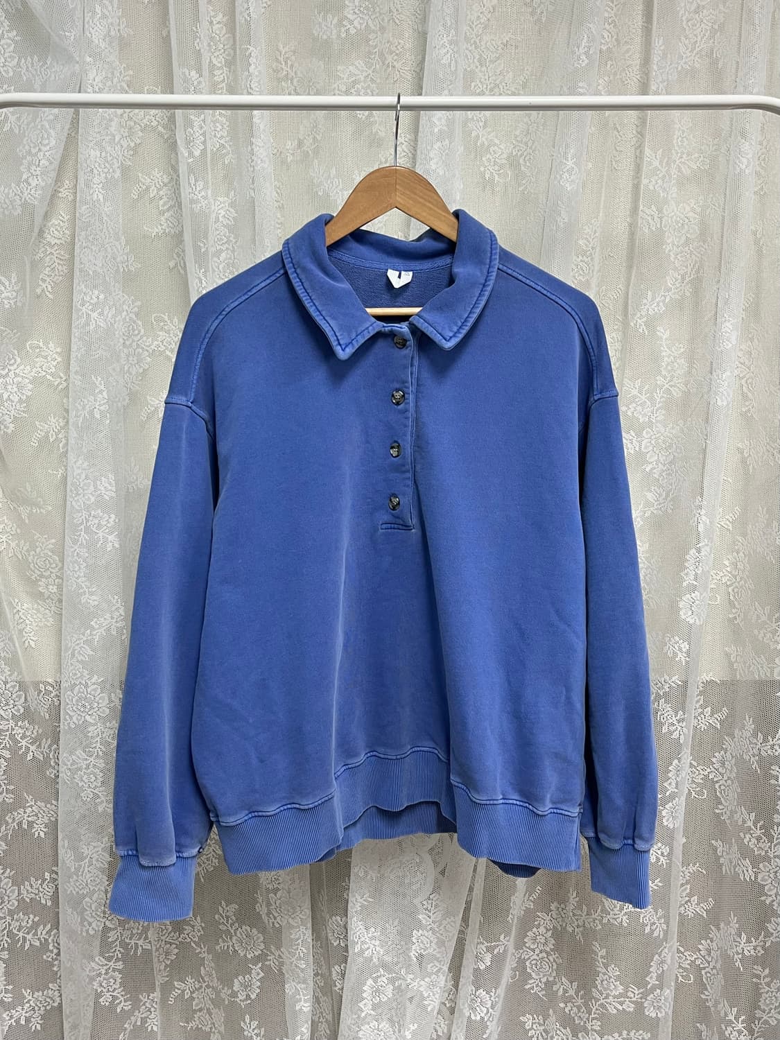 L) 아르켓 프렌치 테리 폴로 셔츠 맨투맨 블루 상품이미지2