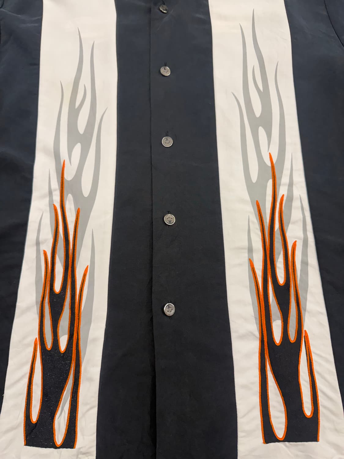 M) 할리데이비슨 빈티지 플레임 자수 반팔셔츠 상품이미지3