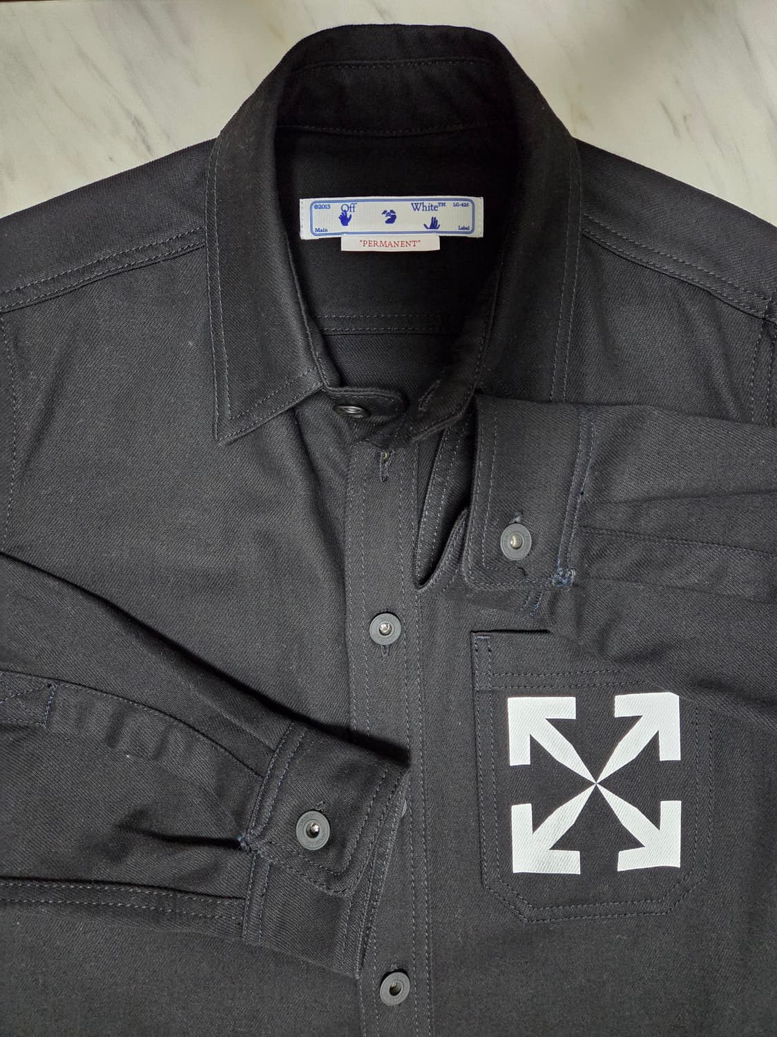 오프화이트 싱글애로우 데님셔츠 블랙 상품이미지10