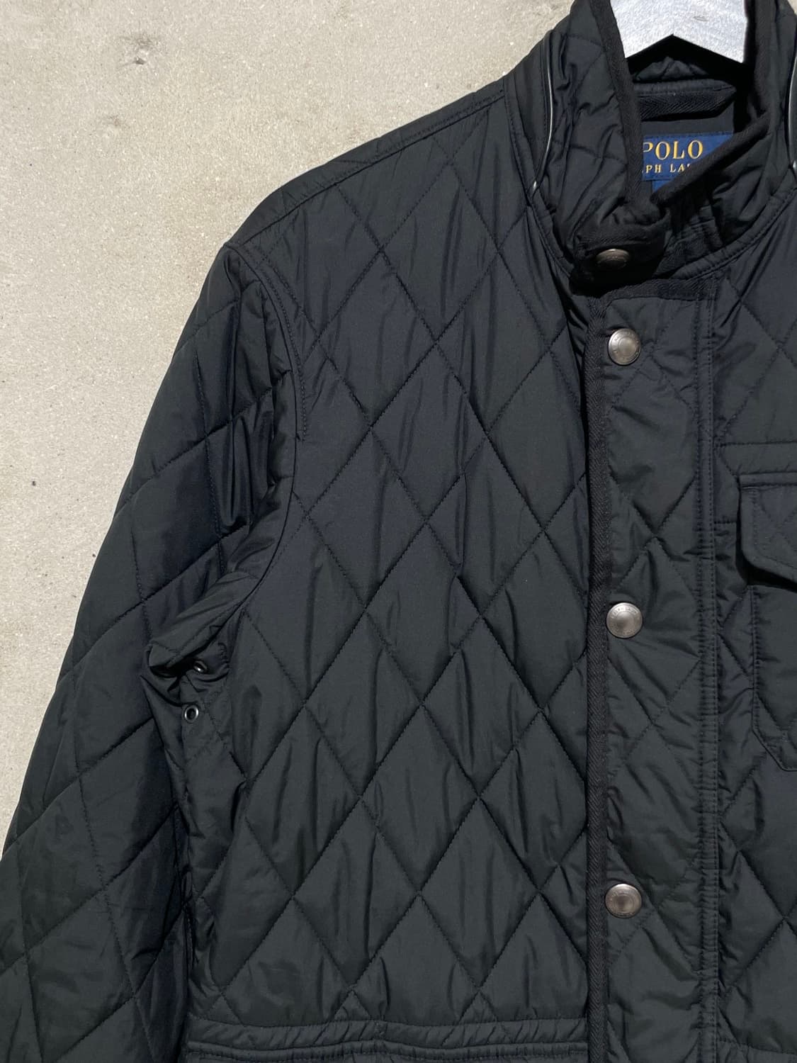 폴로 랄프로렌 블랙 스냅버튼 폴리에스터 퀼팅 자켓 상품이미지2