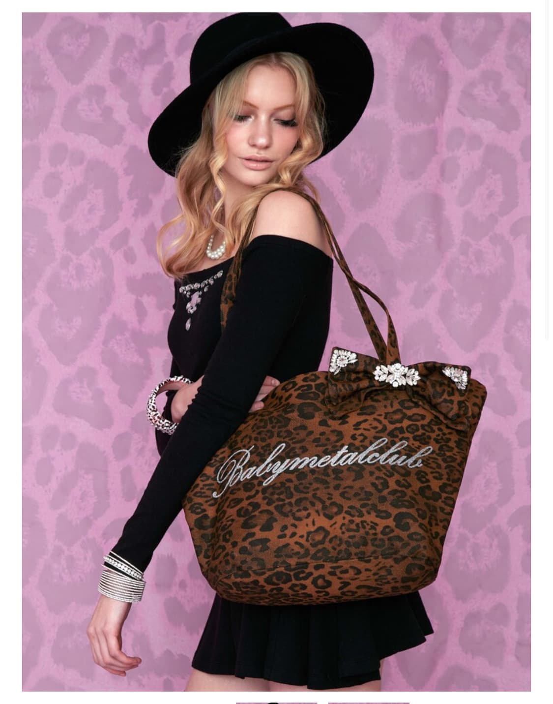 베이비메탈클럽 Jewel leopard ribbon bag 상품이미지2
