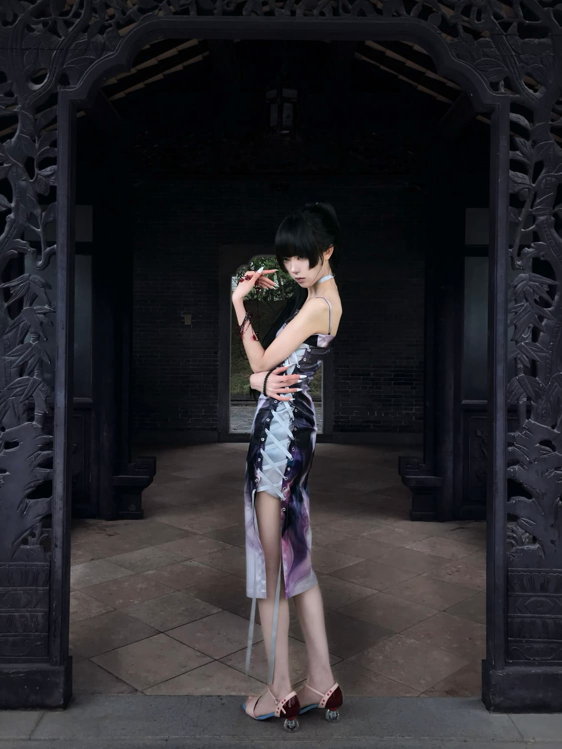 [pre-order] XINLIE PRINTING CORSET DRESS 상품이미지4
