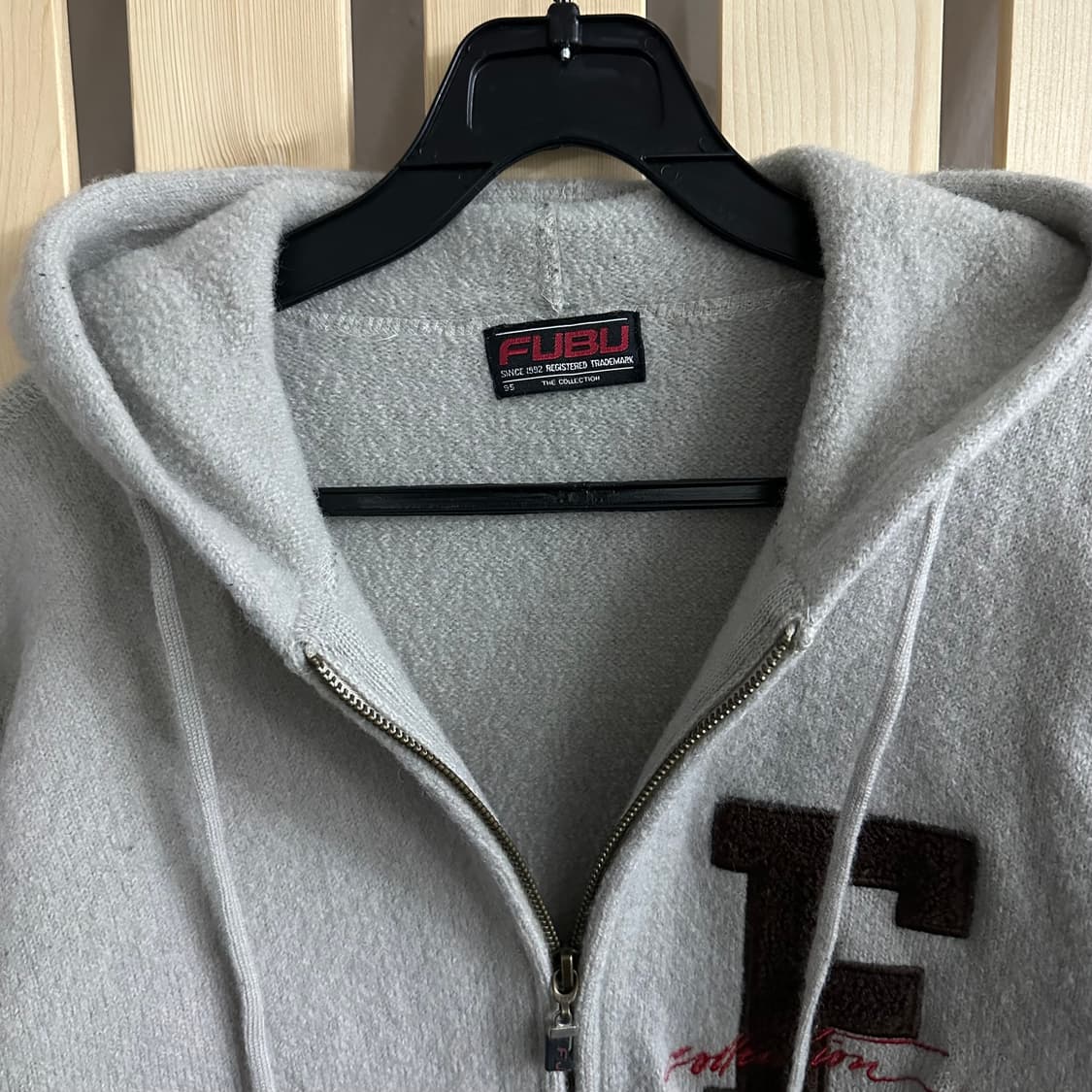 (M) FUBU 후부 푸부 그레이 니트 후드집업 상품이미지4