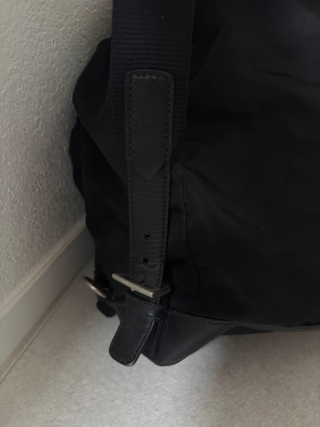 (Prada정품) 프라다 블랙 포코노 투포켓 백팩 상품이미지5