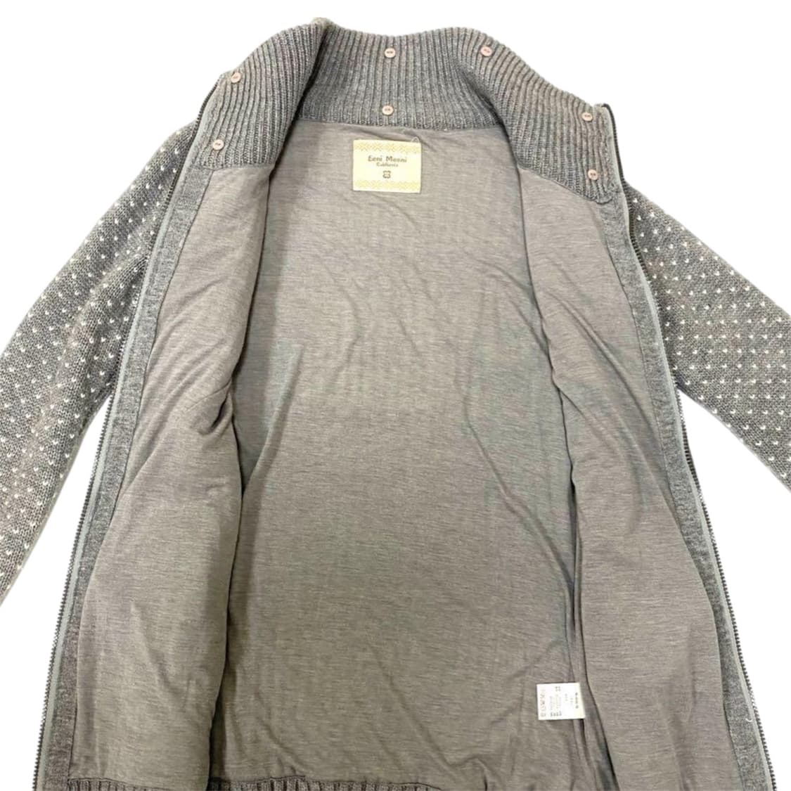 빈티지 노르딕 크리스마스 도트 땡땡이 니트 집업 원피스 상품이미지3