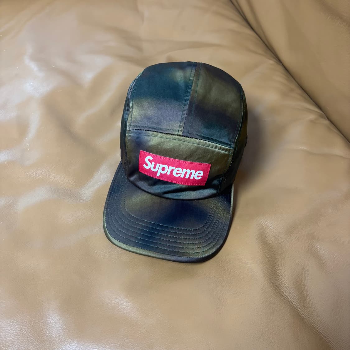 슈프림 캠프캡 모자 박스로고 사틴 카모 상품이미지1