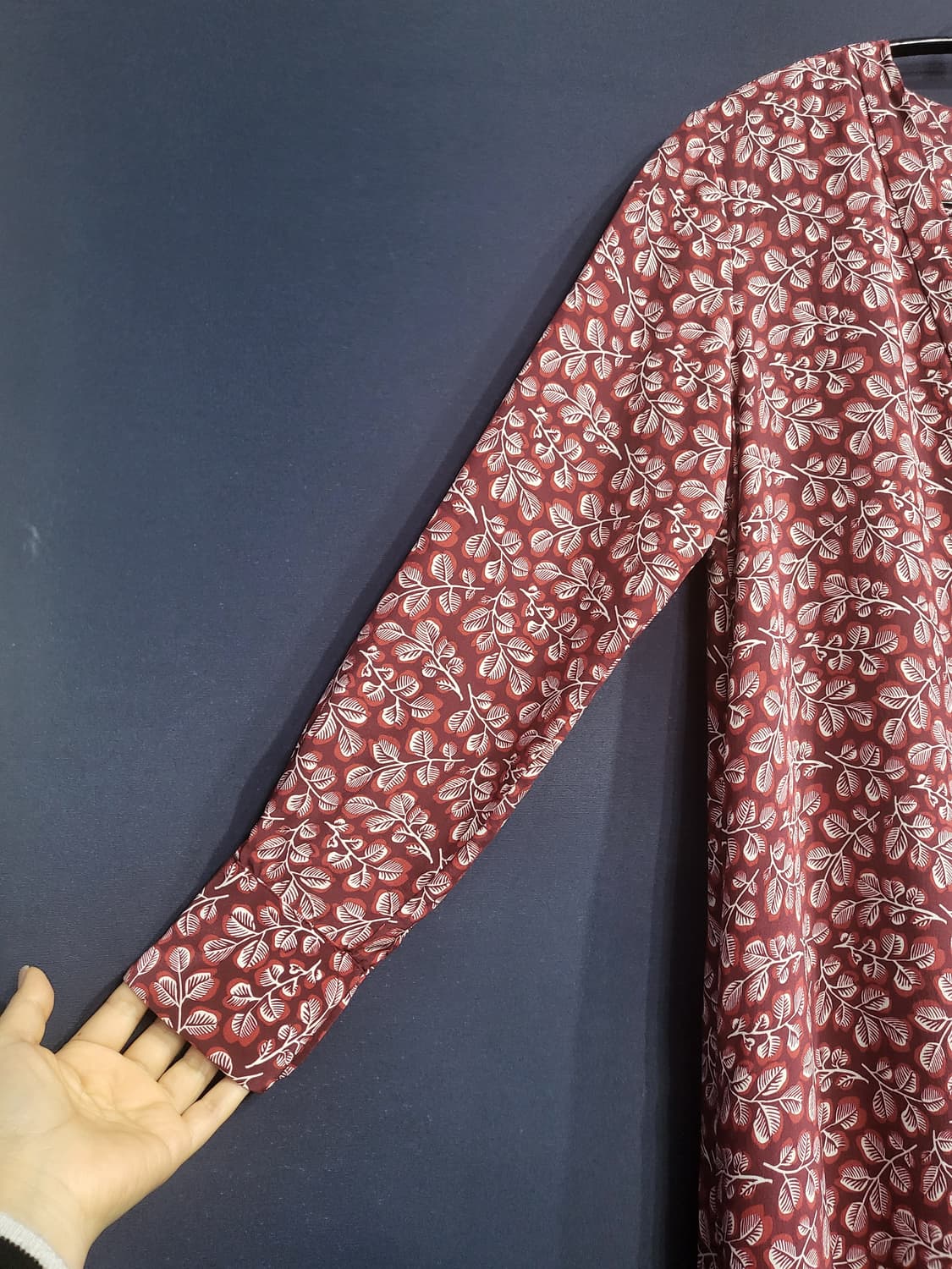 실크100 플로럴 프린트 맥시 원피스 상품이미지3