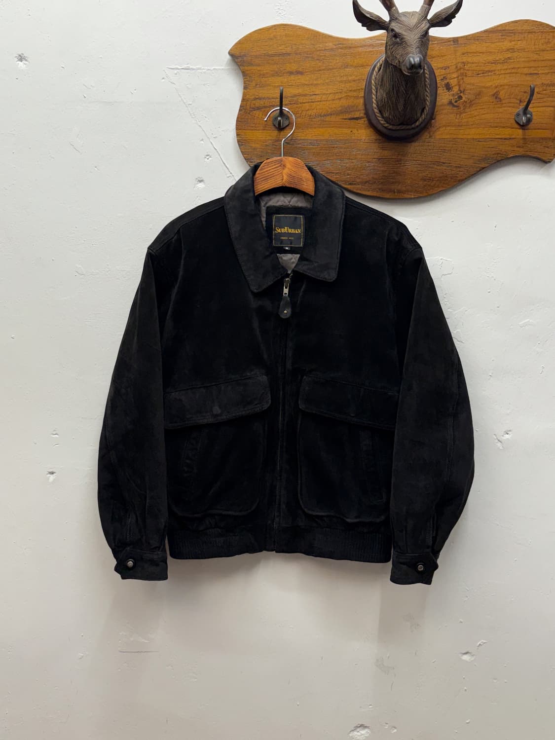 SubUrban Leather Suede Bomber Jacket 상품이미지1