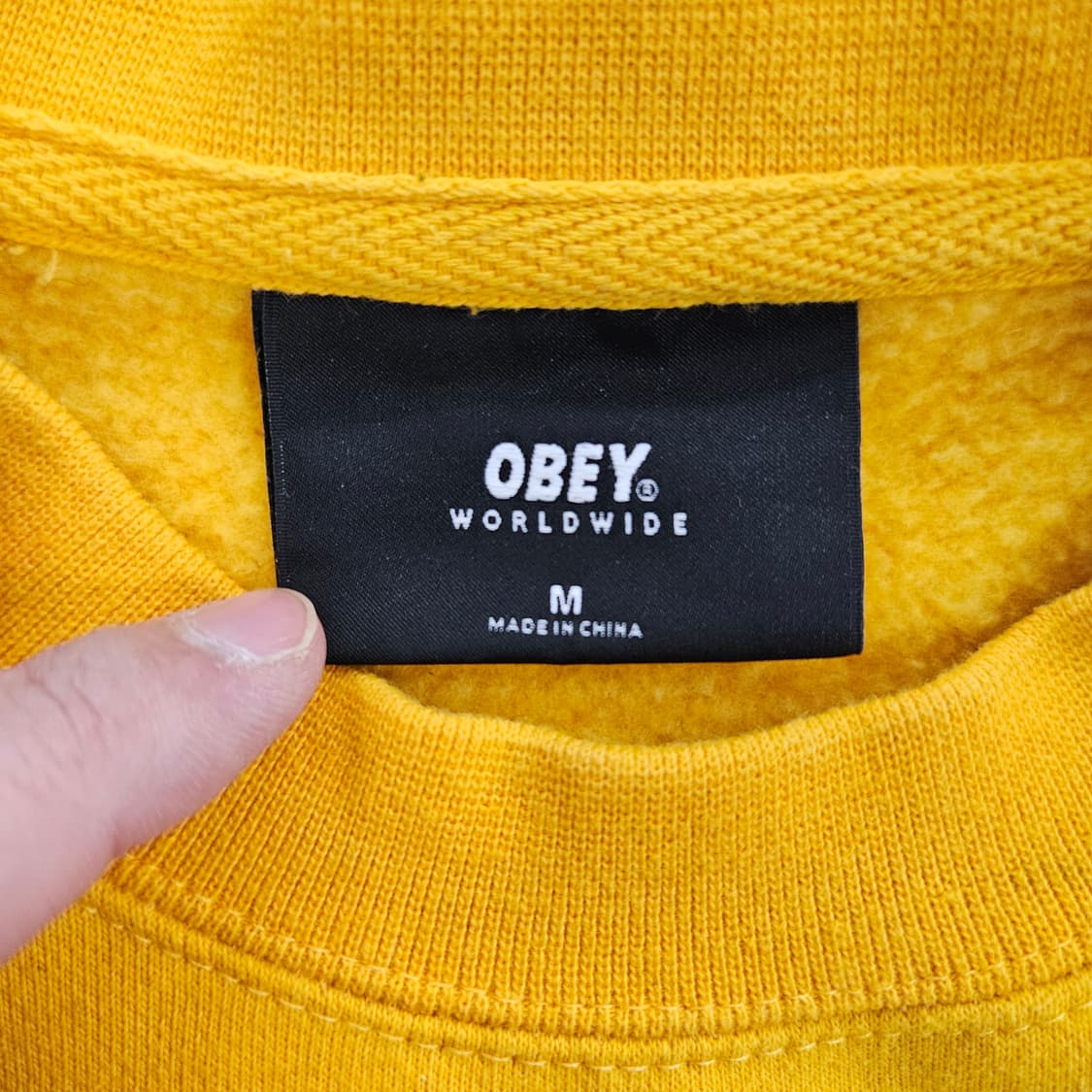 [M] 오베이 월드와이드 빅로고 기모 베이직 맨투맨 0116Y1 상품이미지3