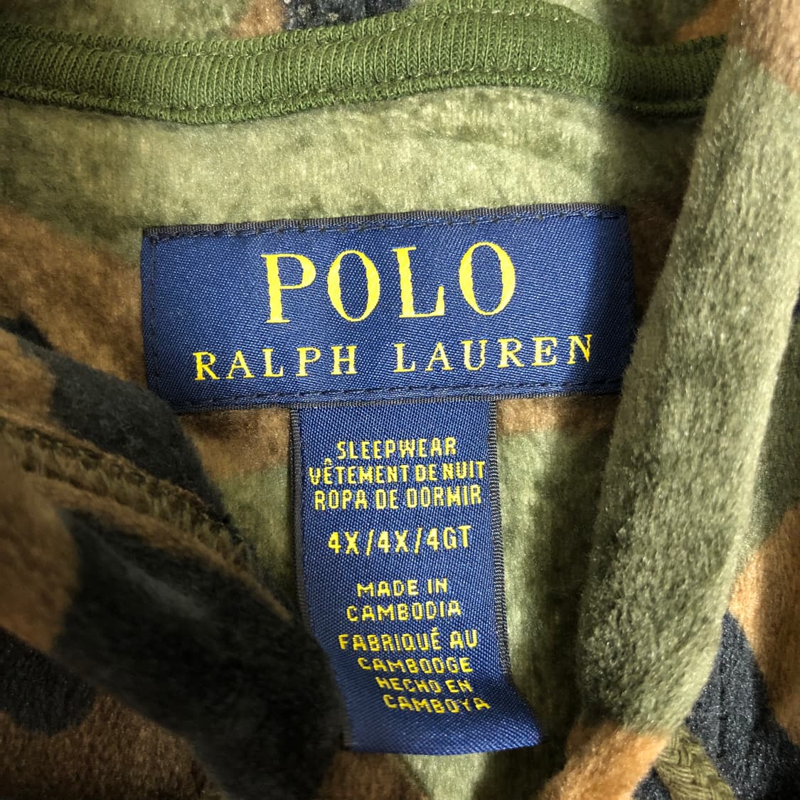 새상품) 폴로 랄프로렌 카모 슬립 수면 후드티 4XL 상품이미지2