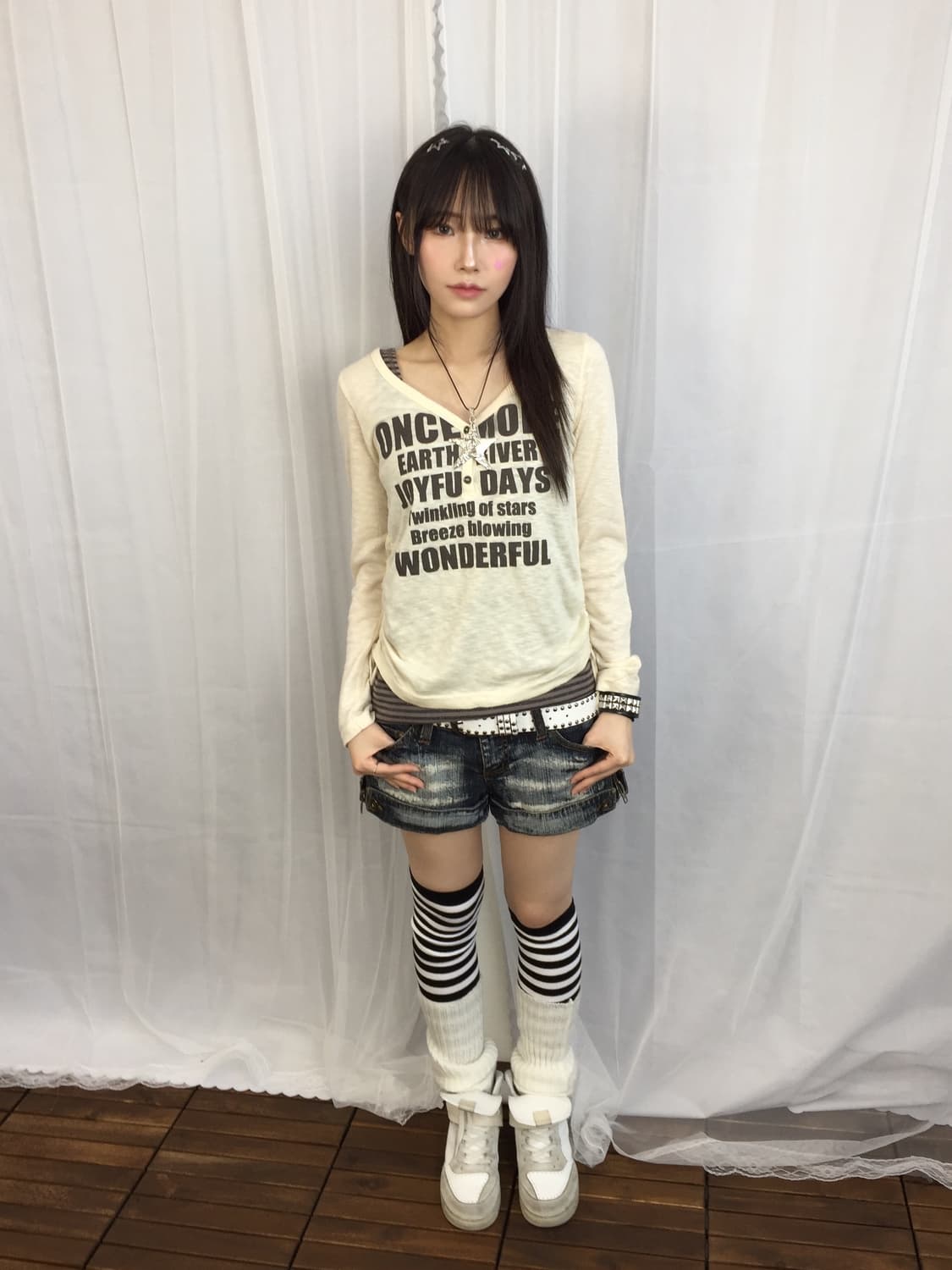Jpn Y2K Gyaru Graphic Long Sleeve Top 상품이미지1