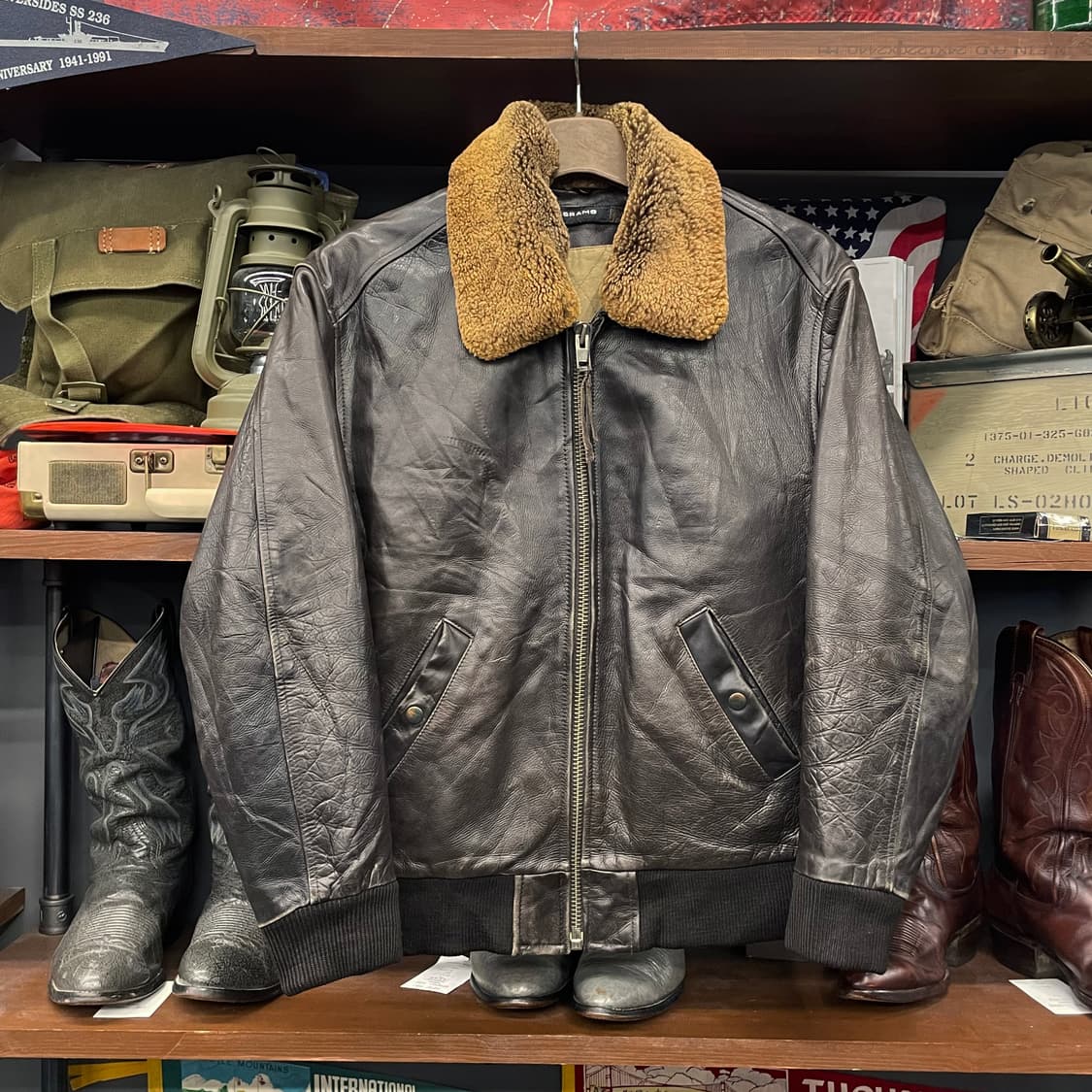 70s-80s Abram G-1 플라이트 리얼 레더 자켓 상품이미지1