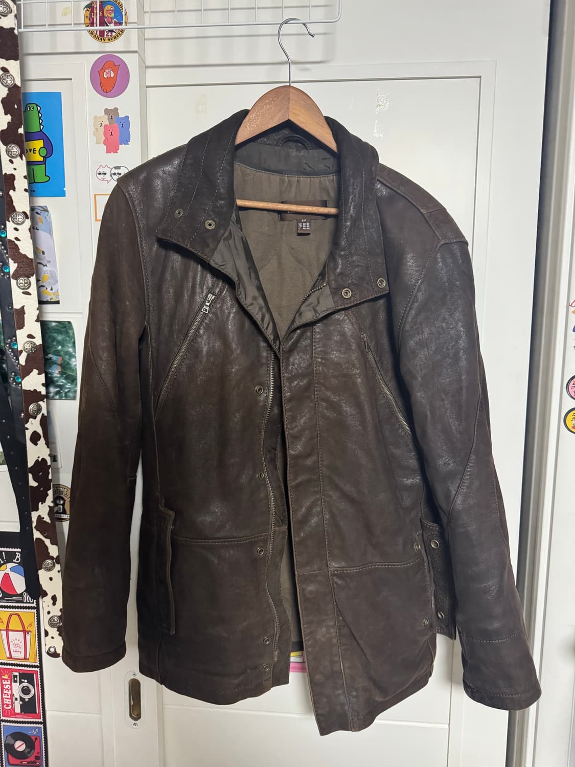 브라운 가죽 자켓 판매 상품이미지1