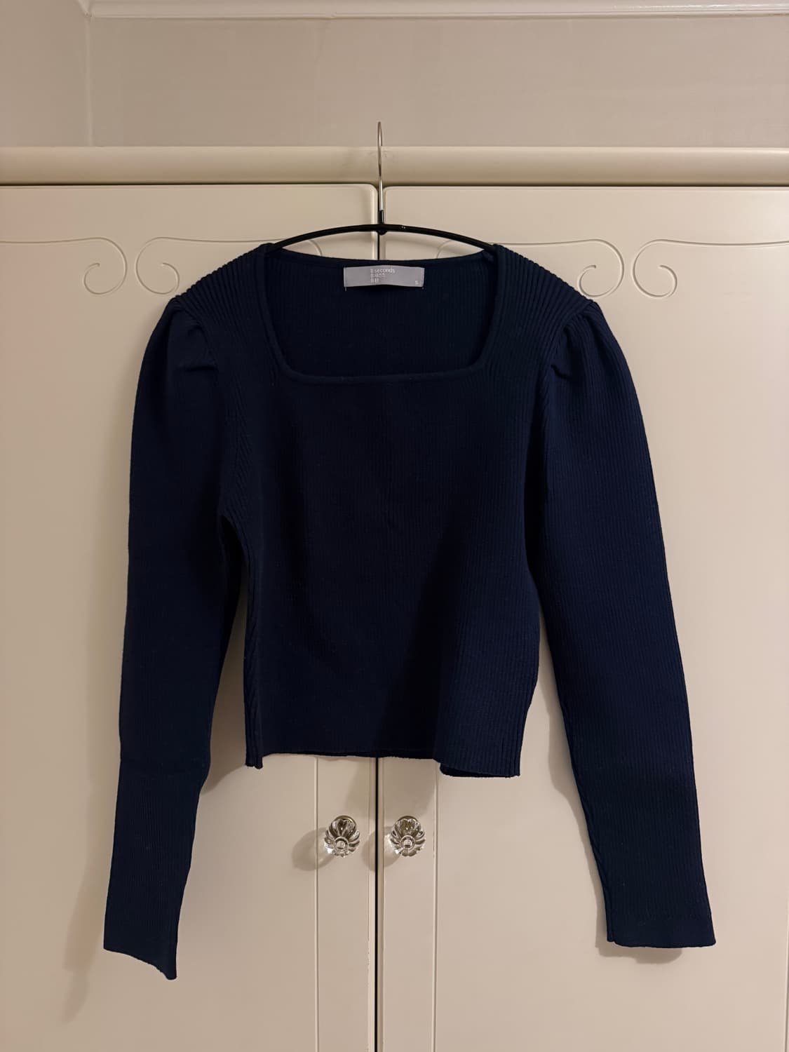 에잇세컨즈 스퀘어넥 니트 네이비 S 상품이미지1