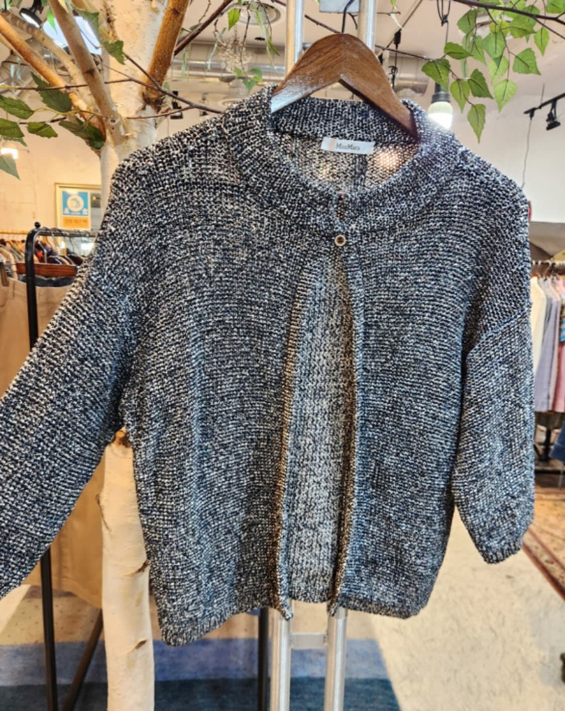 MaxMara 막스마라 코튼 블렌드 원비튼 니트 가디건 상품이미지5