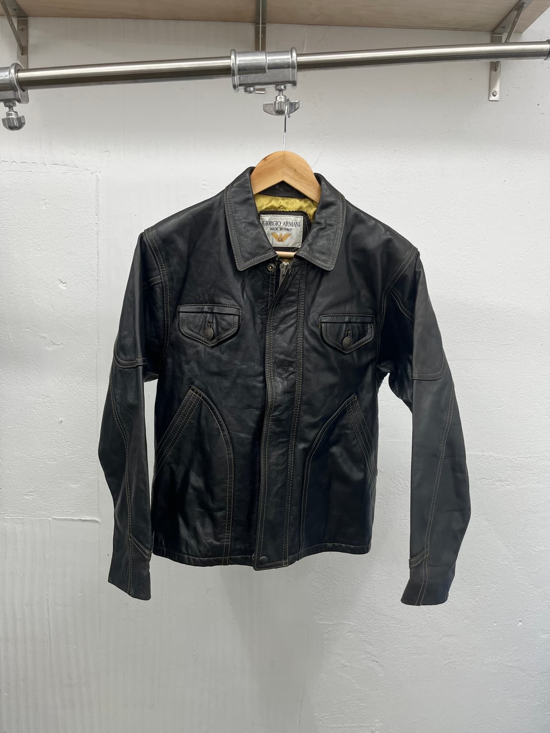 S) ITALY  GIORGIO ARMARNI LEATHER JACKET 상품이미지1
