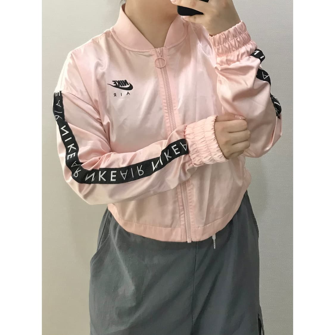 나이키 핑크 크롭 져지 집업 M 상품이미지1