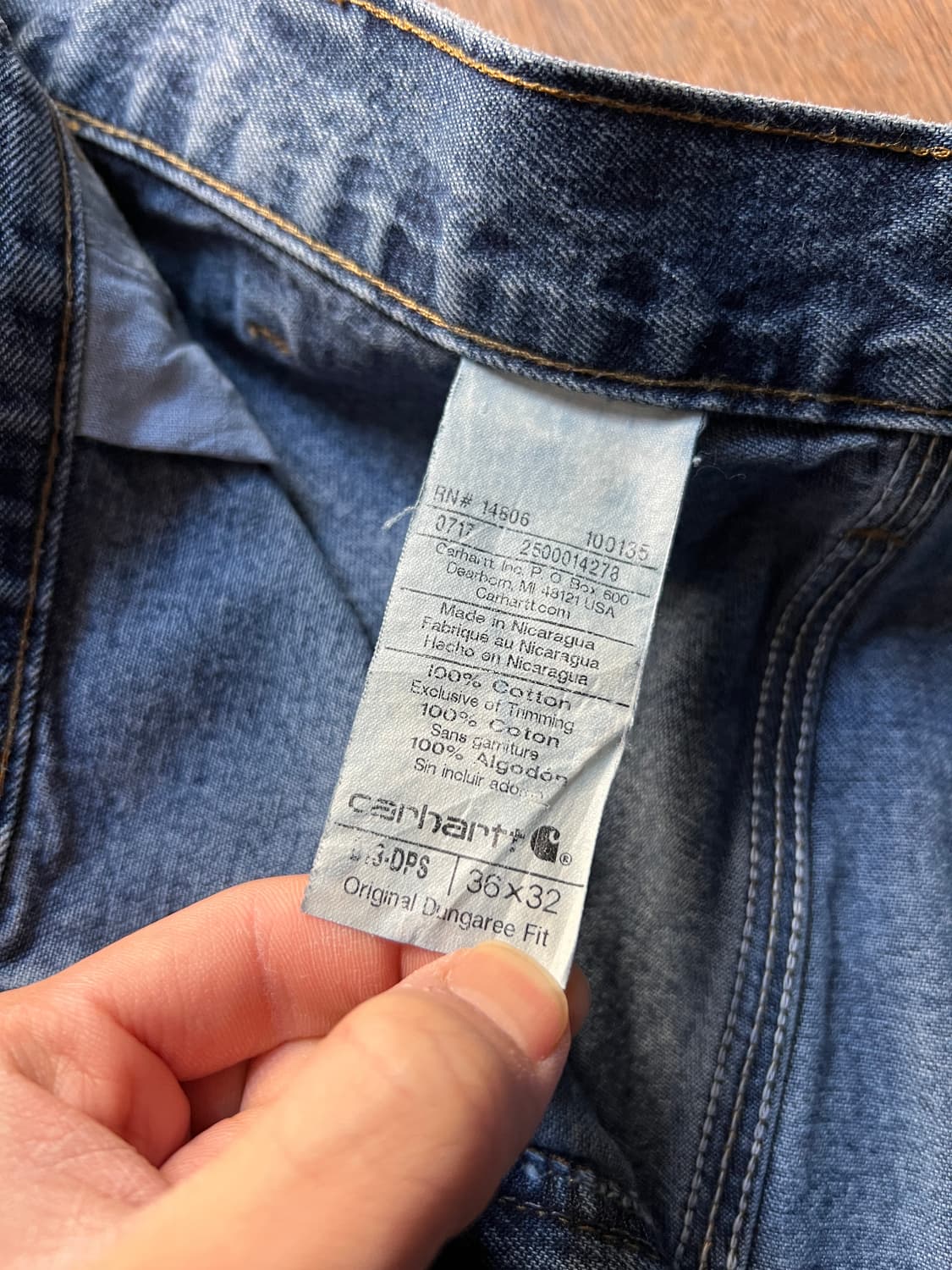 [36]칼하트 USA 덩가리핏 싱글니 카펜터 워크 데님 팬츠 상품이미지4