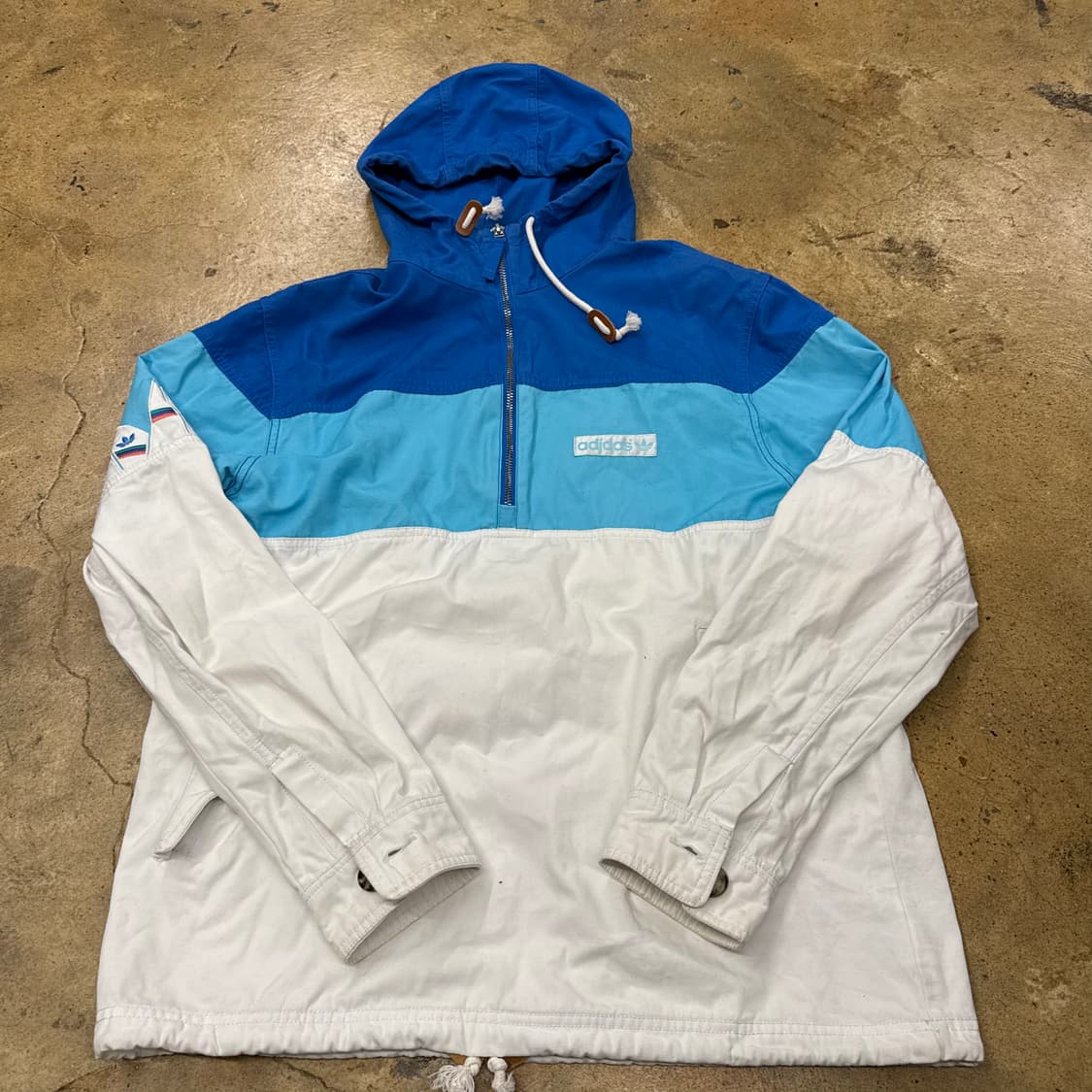 [정품/100] 아디다스 후드 바람막이 블루 화이트 b10 상품이미지2