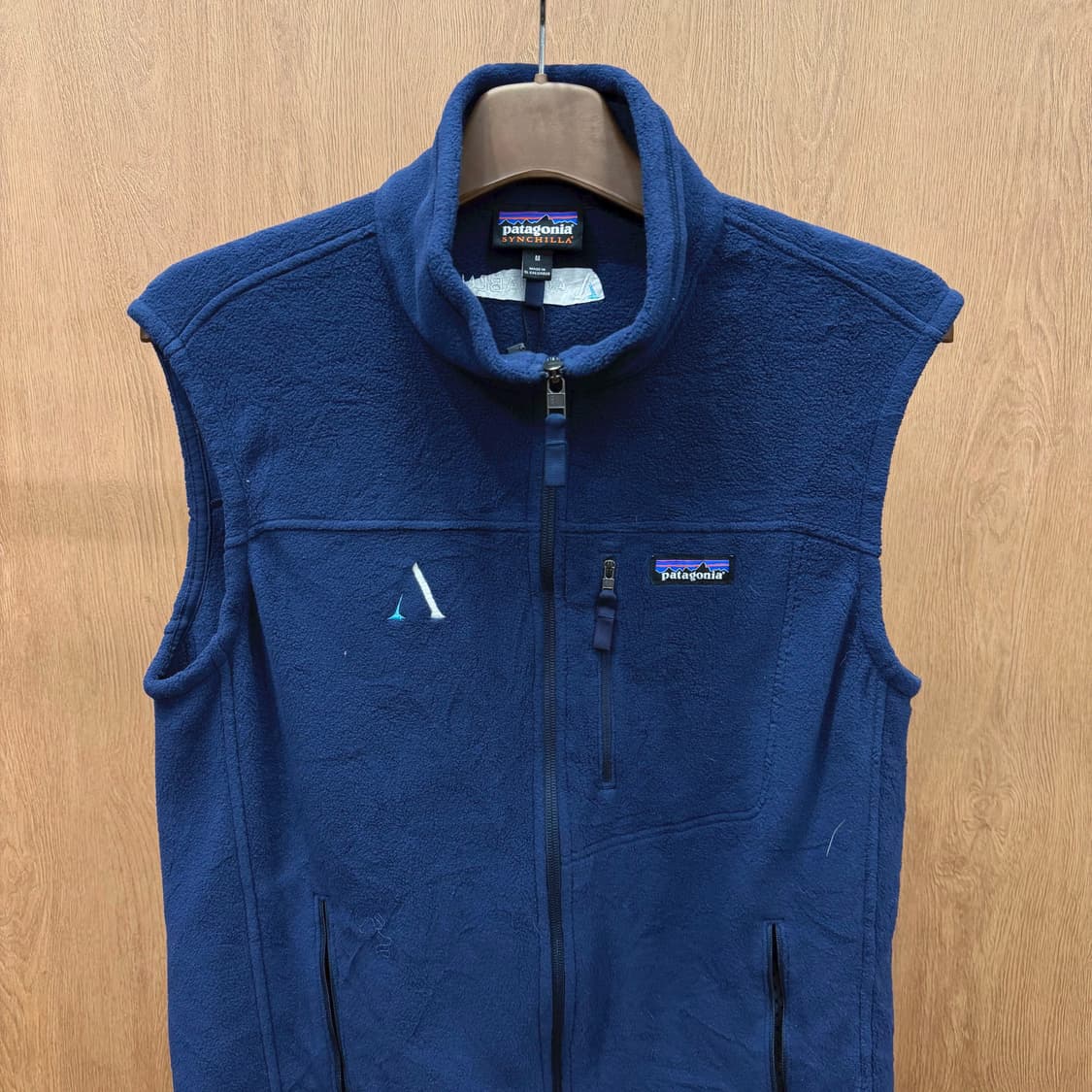 파타고니아 신칠라 플리스 집업 베스트 지퍼 포켓 디테일 레귤러핏 블루 상품이미지4