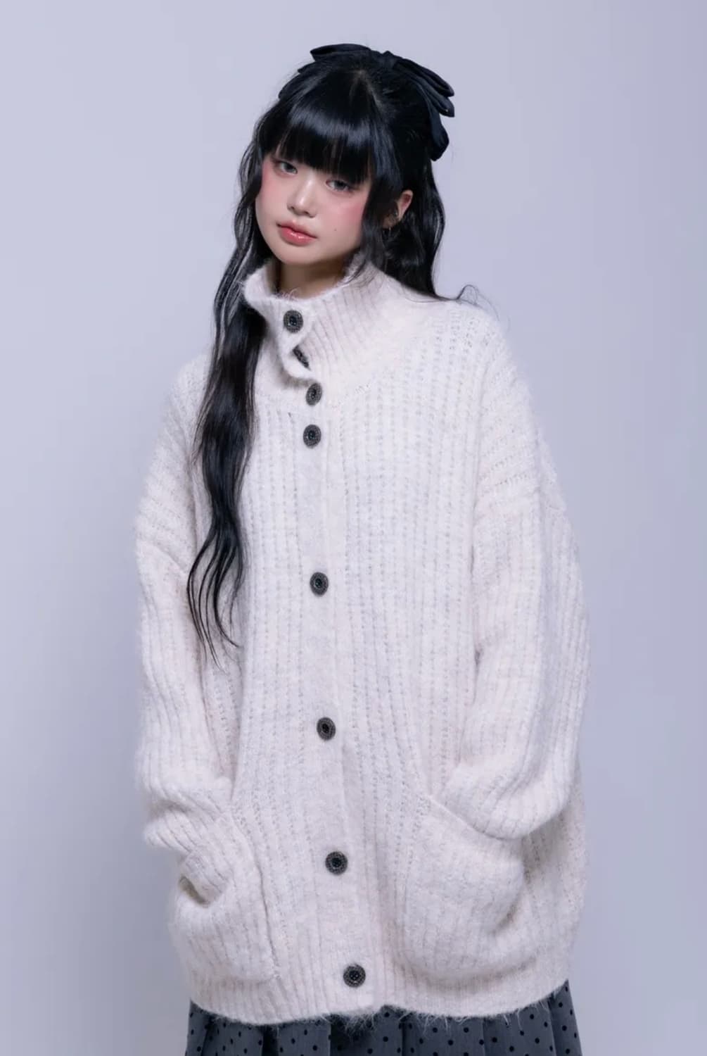 나이엔 하이넥 헤비 가디건 상품이미지1