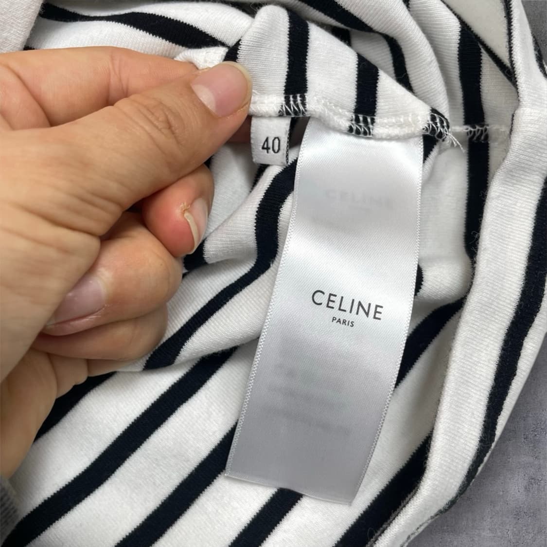 셀린느 Celine 스트라이프 트리옹프 슬리브리스 니트 40 상품이미지3