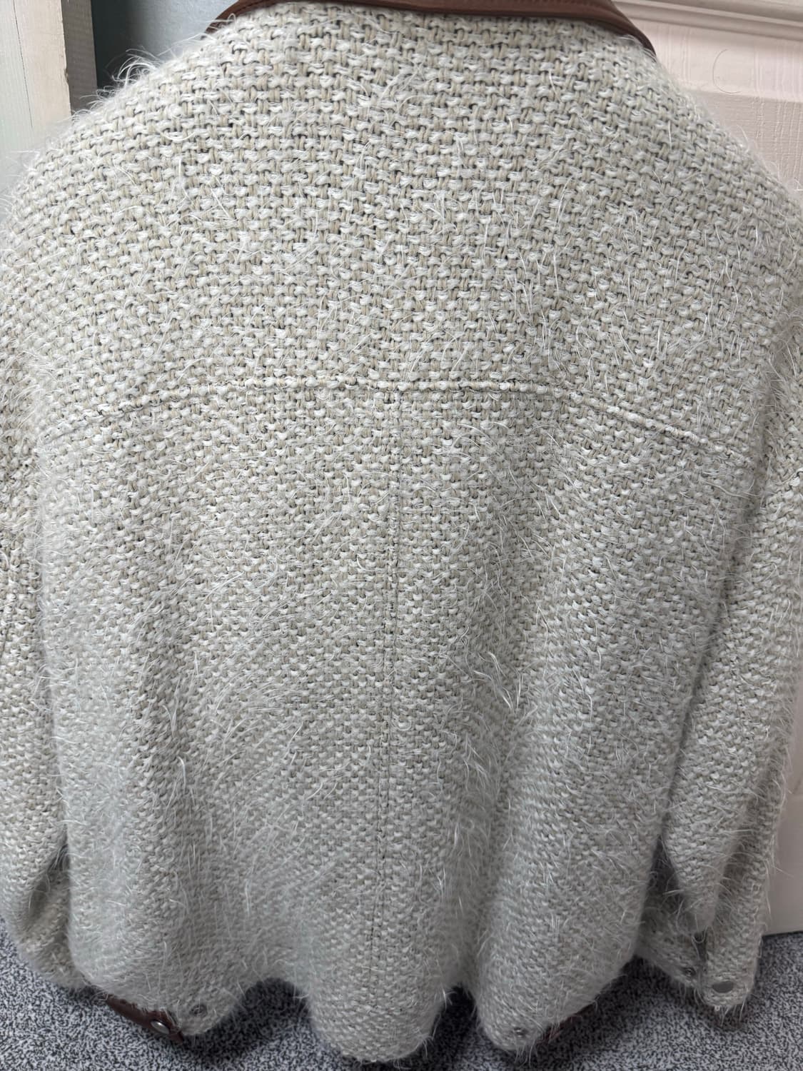 앤드로스(Leather Trimming Cardigan) (Ivory) 상품이미지2