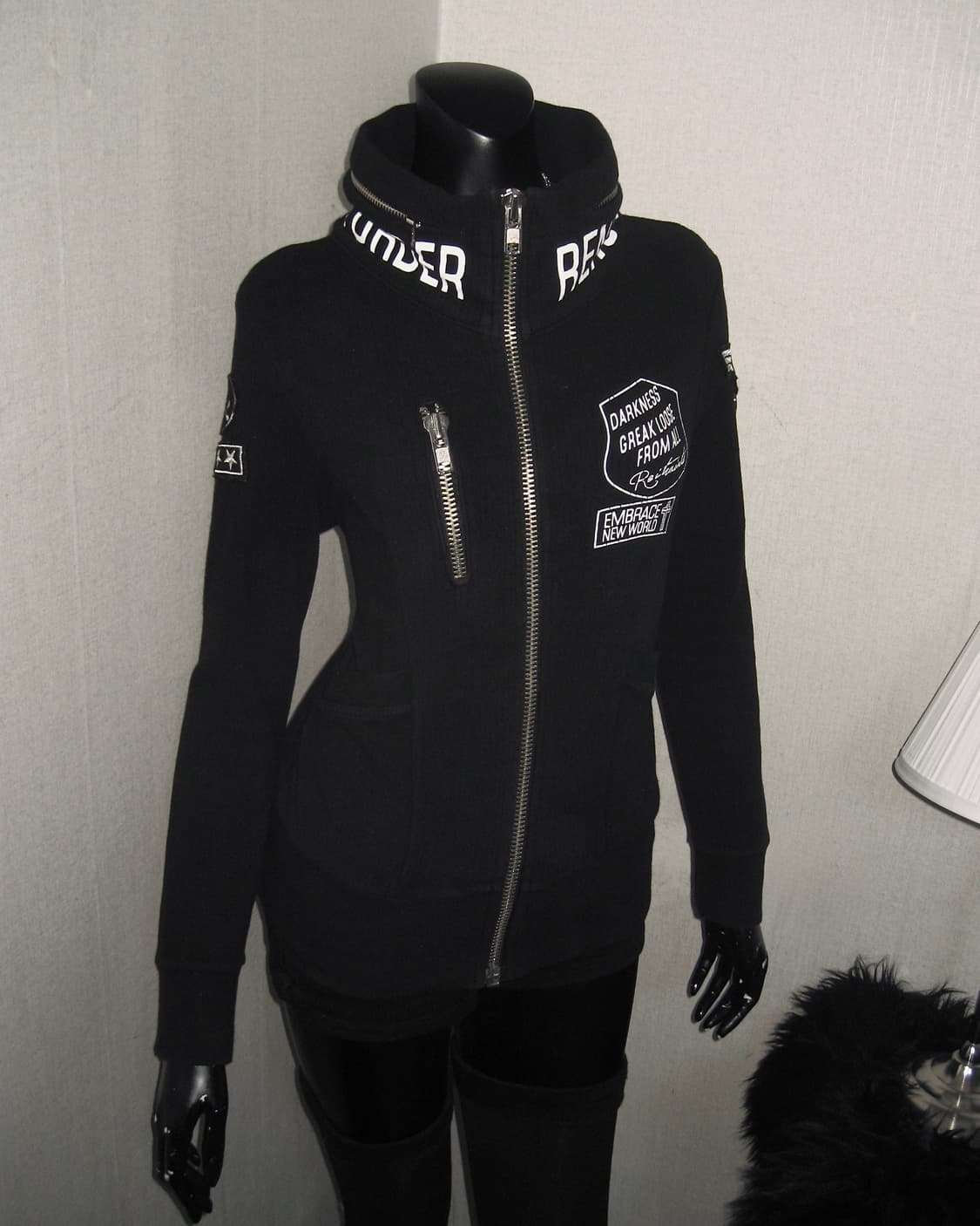 하이넥 펑크 레터링 집업 상품이미지6